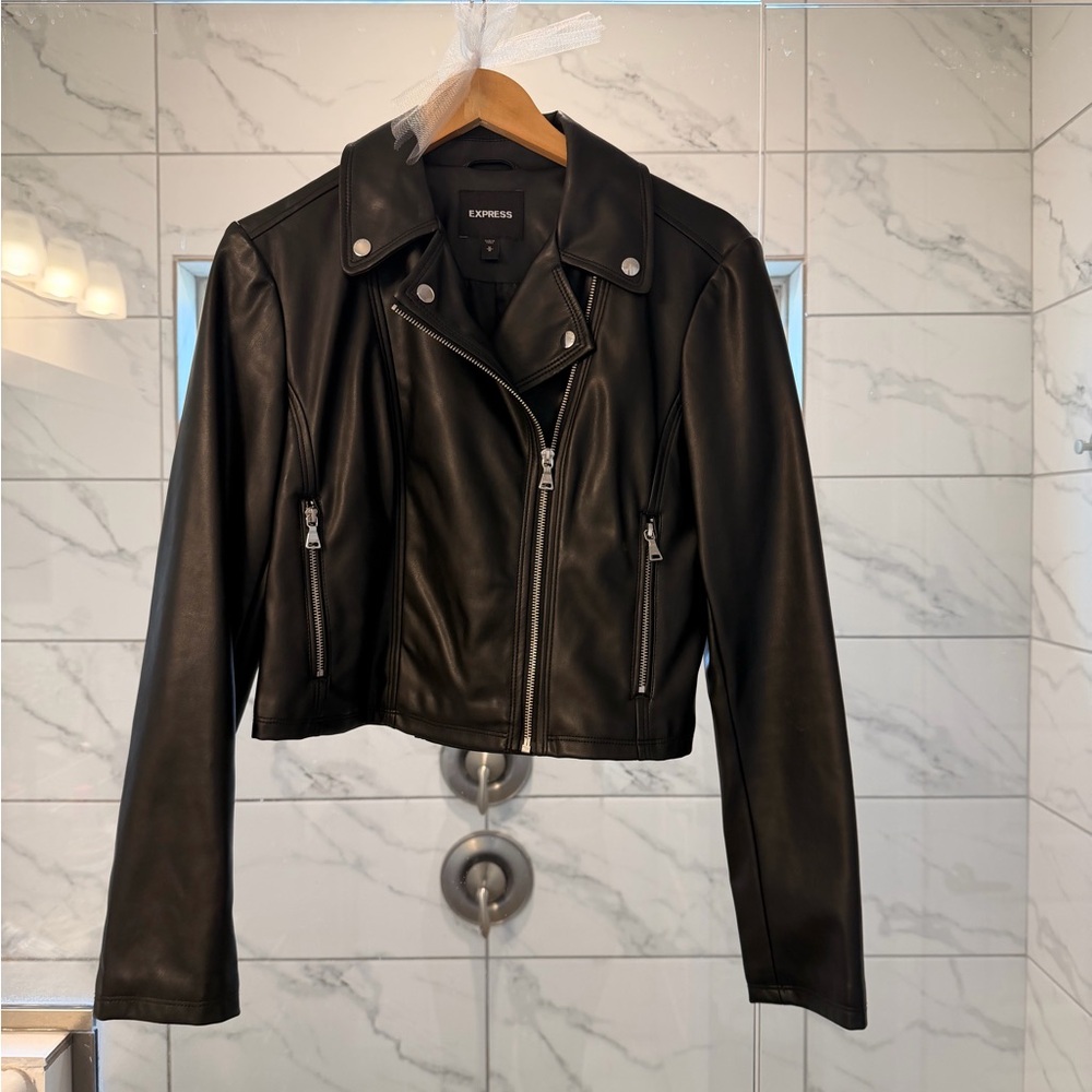 Express Sleek Black Leather Jacket